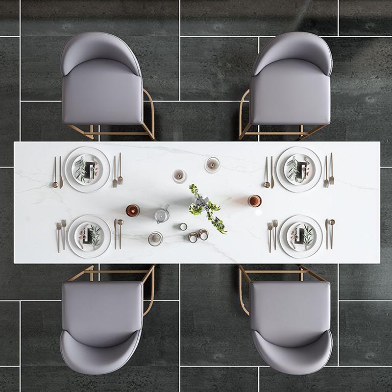 Ensemble de pub rectangulaire de style contemporain, ensemble de salle à manger de pub en faux marbre, 1/5 pièces pour l'intérieur