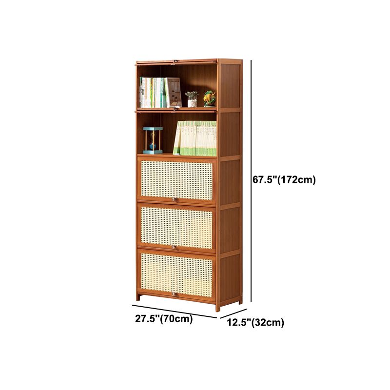 Brown Color Barrister Bookcase Contemporary Bamboo Bookcase for Home Office Clearhalo 'Bookcases' 'furn' 'furn_bookcases' 'Furniture' 'furniture_bookcases' 'kitchen' 'kitchen_bookcases' 'Living Room Furniture' 'Office Furniture' 1200x1200_96ff4ece-66c3-436d-b2bb-87133e1d9ee3