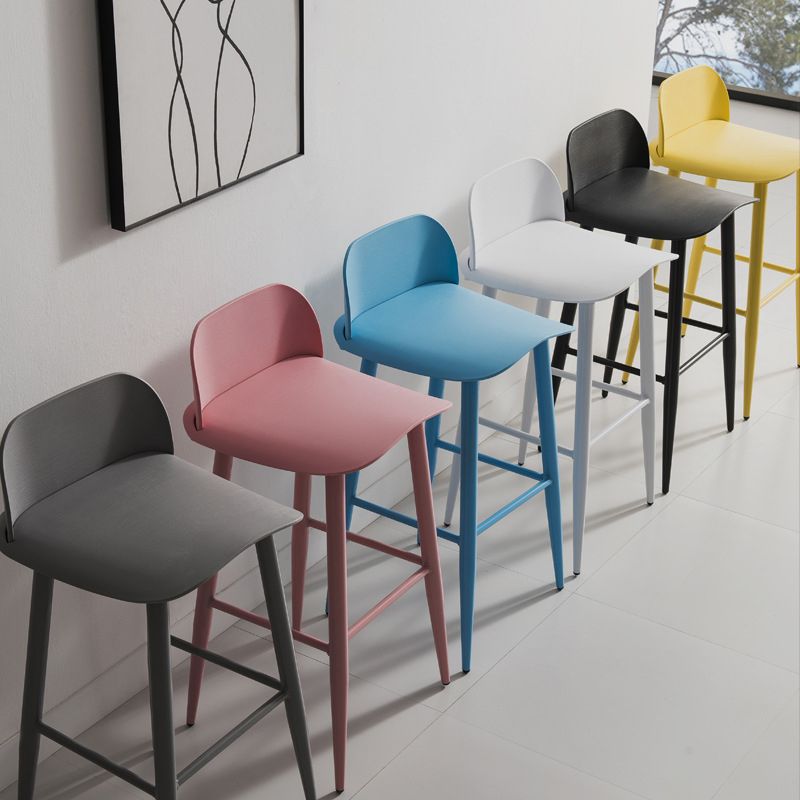 Glam Living Room Bar Height Stool Plastic Bar Stool with Iron Legs Clearhalo 'Bar Furniture' 'Bar Stools' 'bar_stools' 'furn' 'furn_bar_stools' 'Furniture' 'Kitchen & Dining Furniture' 1200x1200_96ff7ae3-61d9-44e3-8b98-943f8ee4b206