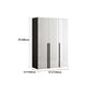 Modern Solid Wood Wardrobe for Home High Gloss White Cabinet