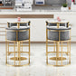 Glam Backrest Armrest Counter Stool Iron Cafe Bar Stool with Velvet Cushion and Pedal Clearhalo 'Bar Furniture' 'Bar Stools' 'bar_stools' 'furn' 'furn_bar_stools' 'Furniture' 'furniture_bar_stools' 'Kitchen & Dining Furniture' 1200x1200_9701b27c-ad2e-49b9-ae25-48ead9f849ab