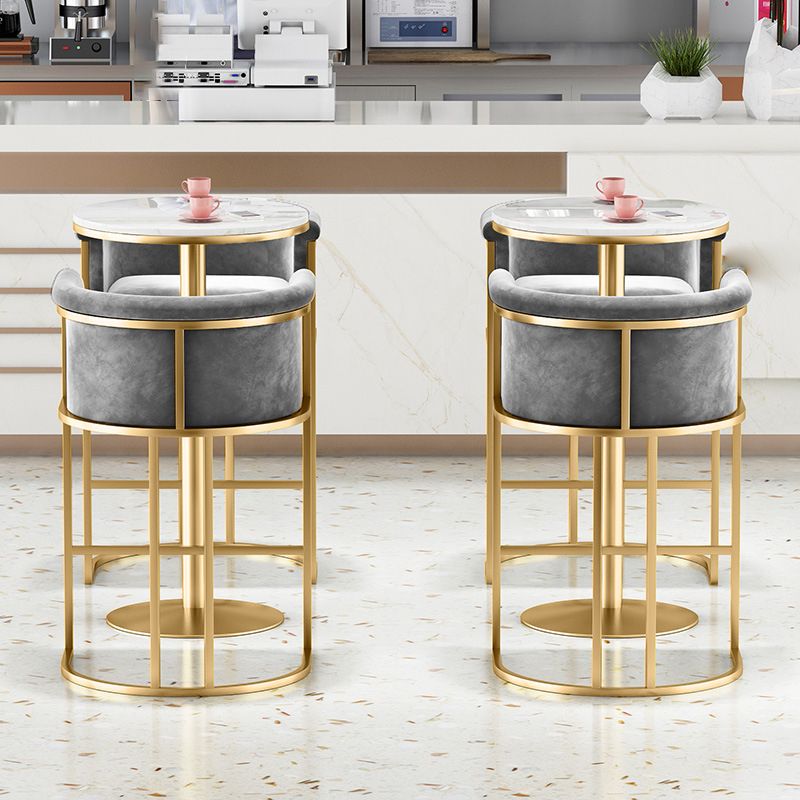 Glam Backrest Armrest Counter Stool Iron Cafe Bar Stool with Velvet Cushion and Pedal Clearhalo 'Bar Furniture' 'Bar Stools' 'bar_stools' 'furn' 'furn_bar_stools' 'Furniture' 'furniture_bar_stools' 'Kitchen & Dining Furniture' 1200x1200_9701b27c-ad2e-49b9-ae25-48ead9f849ab
