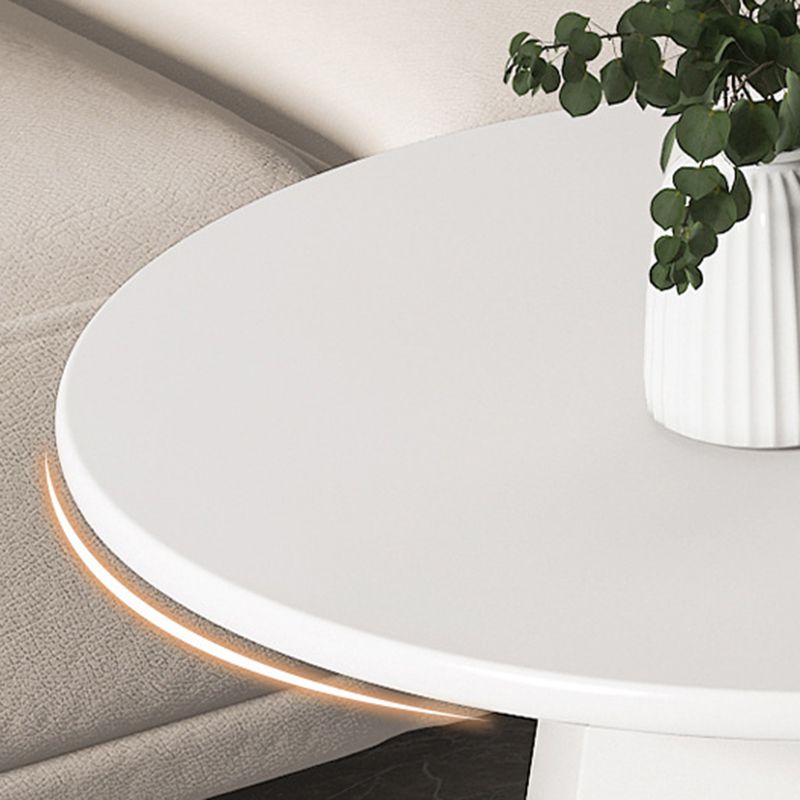 Pedestal 1/2 Black/White Coffee Table Metal Metal Round Cocktail Table