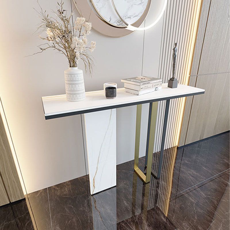 Tabella della console di pietra moderna 14 "W del tavolo di accento resistente alle macchie W per Hall