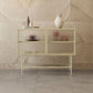 Sideboard di vetro con 2 porte a buffet in metallo contemporaneo con 2 porte