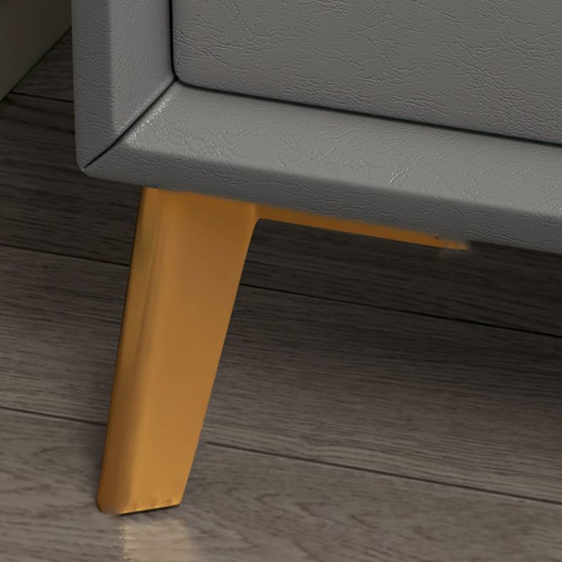 Tablette de chevet de lit en cuir classique armoire de chevet glamour avec tiroirs