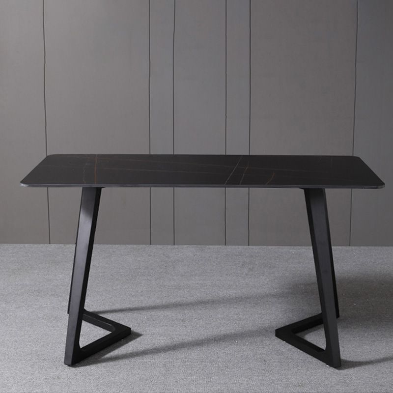 Black Rectangular Office Desk with Black Metal Base Modern Desk Clearhalo 'furn' 'furn_office_desk' 'Furniture' 'Office Desks' 'Office Furniture' 'office_desk' 1200x1200_9708b639-c8b0-46bb-ad00-093d2911c44f