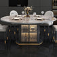 Glam Style Round Sintered Stone Dining Room Set Space-Saving Design Dining Table Furniture Clearhalo 'Dining Room Sets' 'Dining Tables & Seating' 'dining_room_set' 'furn' 'furn_dining_room_set' 'Furniture' 'furniture_dining_room_set' 'Kitchen & Dining Furniture' 'kitchen&dining_furn' 'kitchen' 1200x1200_97091f38-4041-4304-9d5c-e40f1b34d7ce