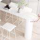 White Stone Top Bar Dining Table Modern Double Pedestal Bar Table