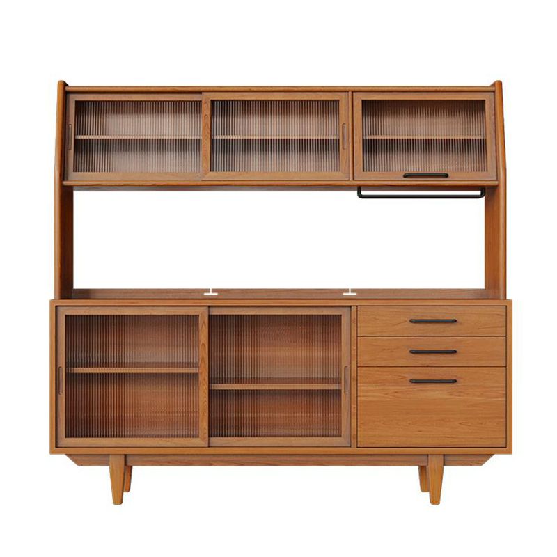 Porte di vetro contemporanea pranzo Hutch Pine Hutch a buffet