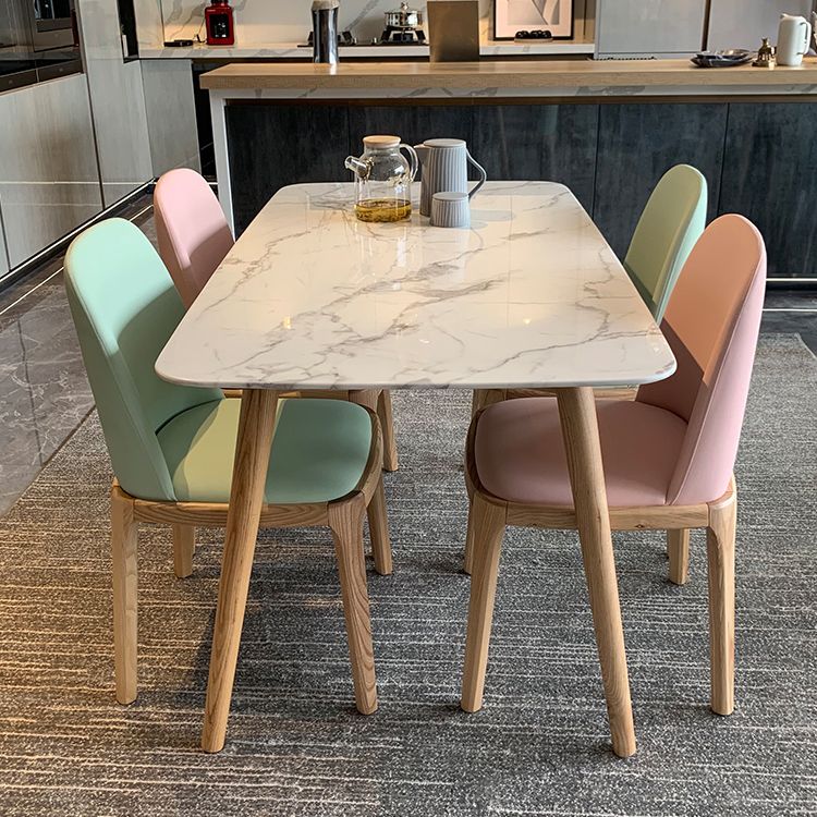 Contemporary Rectangle Dining Table White Sintered Stone Dining Table with 4 Legs Clearhalo ' dining_table' 'Dining Tables & Seating' 'Dining Tables' 'furn' 'furn_dining_table' 'Furniture' 'furniture_dining_table' 'Kitchen & Dining Furniture' 'kitchen&dining_furn' 'kitchen' 'kitchen_dining_table' 1200x1200_970a2486-9ed3-43d5-b610-688badae6f68