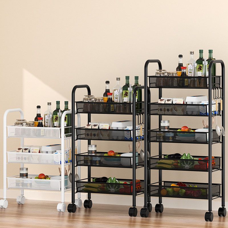 Metal Dining Room Prep Table Open Shelves Rolling Kitchen Trolley Clearhalo 'furn' 'furn_kitchen_islands_carts' 'Furniture' 'Kitchen & Dining Furniture' 'Kitchen Islands & Carts' 'kitchen_islands_carts' 1200x1200_970da3f6-b08e-4dfc-a844-c2e9083c9a8d