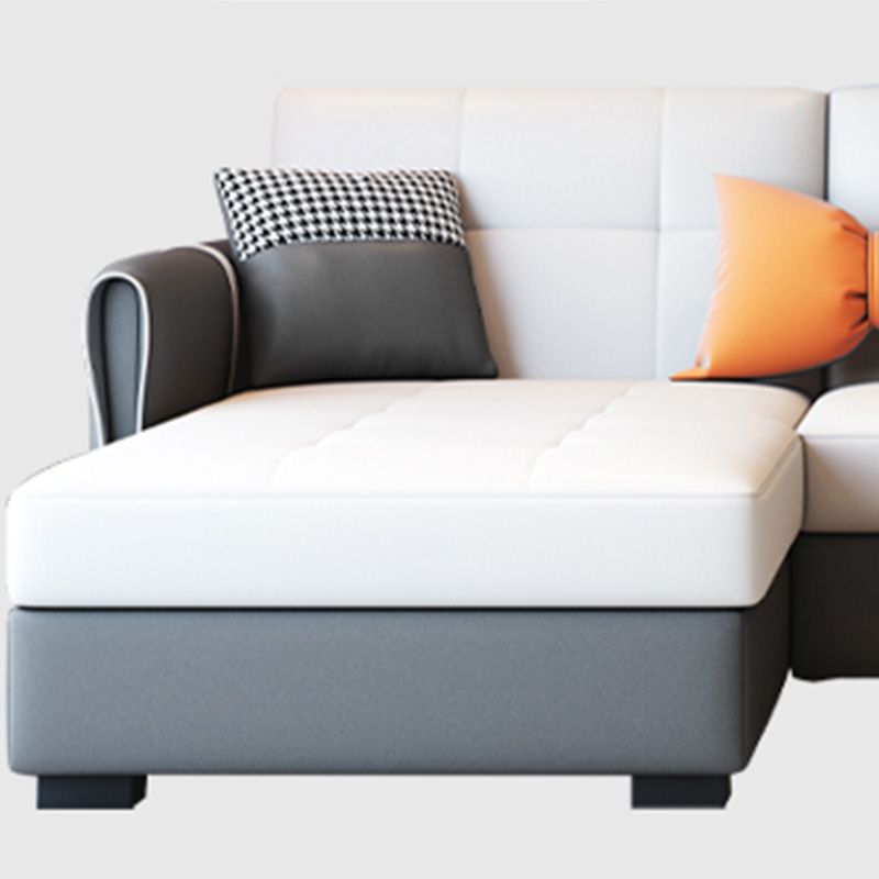 Mid Century moderne strakke achterbank faux lederen vierkante armbank