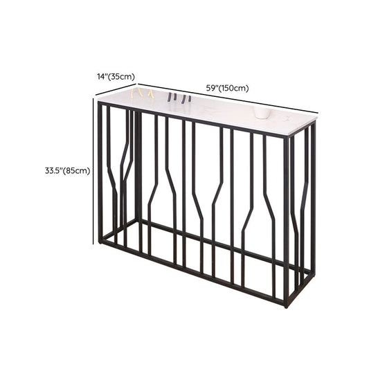 Modern Rectangle Console Table 1- Shelf 33.46" Tall End Table for Hall