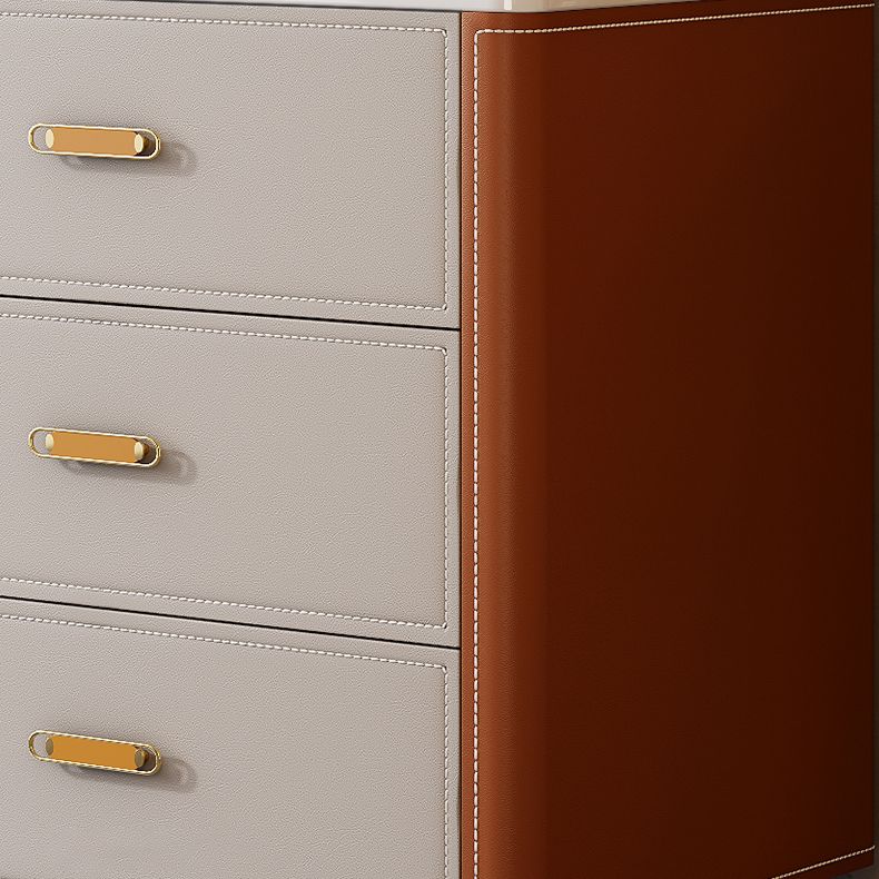 Cómoda clásica Glam con almacenamiento de piedra y 6 cajones, 15,6 pulgadas de ancho