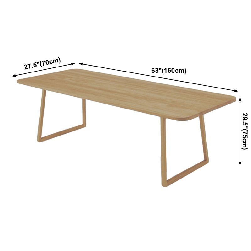 Rectangle Wood Color Dining Table Solid Wood Table Minimalist with Double Pedestal Clearhalo ' dining_table' 'Dining Tables & Seating' 'Dining Tables' 'furn' 'furn_dining_table' 'Furniture' 'furniture_dining_table' 'Kitchen & Dining Furniture' 'kitchen&dining_furn' 'kitchen' 'kitchen_dining_table' 1200x1200_970eae91-6097-4d82-81eb-7f65b4d1cfbb