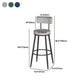 Modern Round Bar & Counter Stool Footrest Metal Counter Chair with Cushion