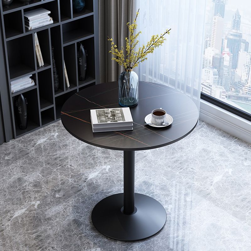 Metal Traditional Luxury Round Dining Table for Home Sintered Stone Table with Pedestal Clearhalo 'Dining Tables & Seating' 'Dining Tables' 'dining_table' 'furn' 'furn_dining_table' 'Furniture' 'Kitchen & Dining Furniture' 1200x1200_970f6fa9-9a28-4cfb-a470-f663eeb5da37