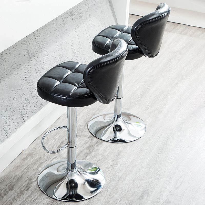 Nordic Style Leather Upholstered Barstool Adjustable Height Swivel Bar Stool Clearhalo 'Bar Furniture' 'Bar Stools' 'bar_stools' 'furniture_bar_stools' 'Kitchen & Dining Furniture' 'kitchen&dining_furn' 'kitchen' 'kitchen_furn' Furniture' 1200x1200_970fd1e1-698f-4e7c-b952-c55d504e8b43