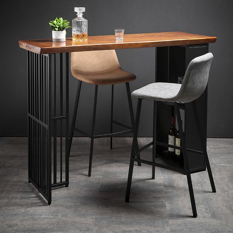 Indoor Glam Pub Set Natural 1/2/3 Pieces Wood and Metal Pub Table Set with Storage Clearhalo 'Bar Furniture' 'furn' 'furn_home_bar_bar_sets' 'Furniture' 'Home Bars & Bar Sets' 'home_bar_bar_sets' 'Kitchen & Dining Furniture' 1200x1200_9710776b-b4d9-4b5e-9cf8-52ef9f220bde