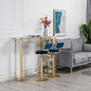 Glam White Marble Counter Table with Specialty Table Top Double Pedestal Table - 42" H Clearhalo 'Bar Furniture' 'Bar Tables' 'bar_tables' 'furn' 'furn_bar_tables' 'Furniture' 'furniture_bar_tables' 'Kitchen & Dining Furniture' 1200x1200_97121b87-4bf1-4821-99d0-111d05971d7a