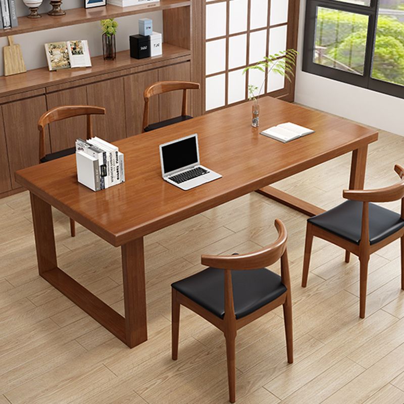 Modern Solid Wood Office Desk Rectangle Task Desk with Sled Base for Home Clearhalo 'furn' 'furn_office_desk' 'Furniture' 'Office Desks' 'Office Furniture' 'office_desk' 1200x1200_97124370-6107-4c78-9d95-205b3d62121c