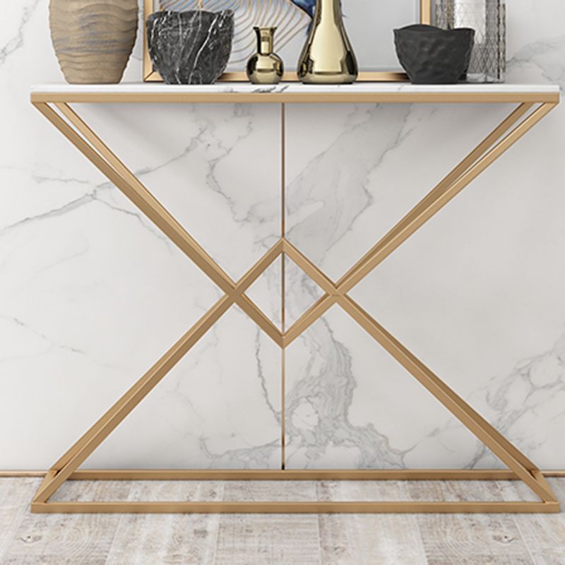 11.8" W Modern Console Accent Table Antique Finish Sofa Console Table in Marble Clearhalo 'Console Tables' 'console_tables' 'Entry & Mudroom Furniture' 'furn' 'furn_console_tables' 'Furniture' 1200x1200_9712bddc-8356-4e36-a725-8b92650a2da7