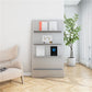 Industrial Steel Bookcase Silver Standard Closed Back Bookshelf with Shelves