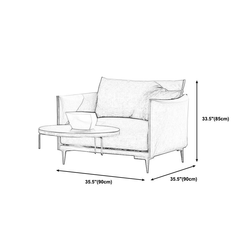 Stationary Living Room Square Arm Standard Orange Sofa with Cushions Clearhalo 'furn' 'furn_sofas' 'Furniture' 'furniture_sofas' 'kitchen' 'kitchen_sofas' 'Living Room Furniture' 'Sofa' 'sofas' 1200x1200_97140fe5-f957-4ca8-a190-39121849bcf2