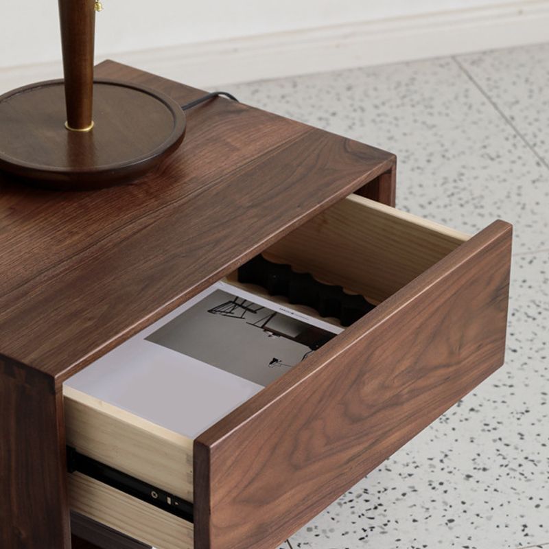 パールウッドベッドサイドキャビネット1引き出しコンテンポラリーオープンストレージベッドナイトスタンド