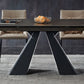 Rectangular Extendable Dining Table Modern Grey Stone Table Top for Dining Room