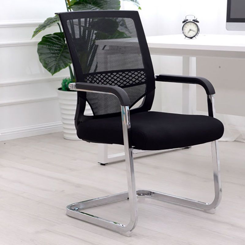 Modern Fixed Arms Office Chair Lumbar Support No Wheels Office Chair Clearhalo 'furn' 'furn_office_chair' 'Furniture' 'Office Chairs' 'Office Furniture' 'office_chair' 1200x1200_97149930-a744-4760-8693-d5dad760e913