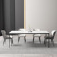 Modern Rectangle Stone Dining Table Black Frame Kitchen Table