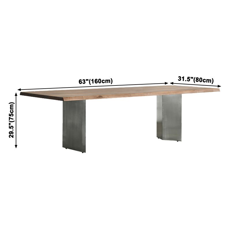 Metal Industrial Rectangle Dining Table Wood Top Table for Kitchen and Dining Room Clearhalo ' dining_table' 'Dining Tables & Seating' 'Dining Tables' 'furn' 'furn_dining_table' 'Furniture' 'furniture_dining_table' 'Kitchen & Dining Furniture' 'kitchen&dining_furn' 'kitchen' 'kitchen_dining_table' 1200x1200_9715867d-42d9-4b8f-b719-cb78e52cd20c