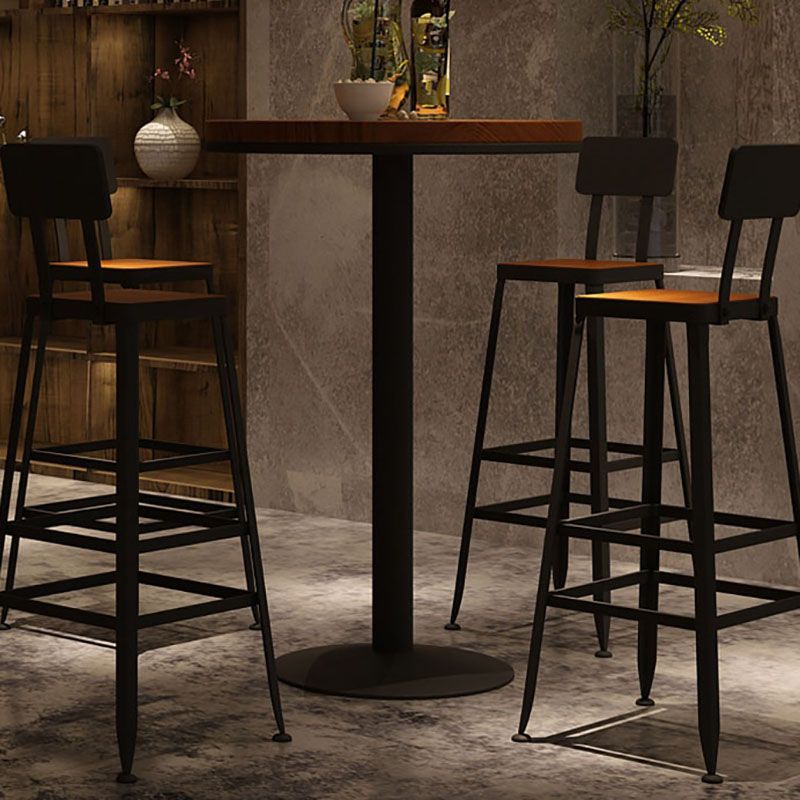 Industrial Wood Top Counter Table Black Metal Base Table for Coffee Shop Clearhalo 'Bar Furniture' 'Bar Tables' 'bar_tables' 'furn' 'furn_bar_tables' 'Furniture' 'furniture_bar_tables' 'Kitchen & Dining Furniture' 'kitchen&dining_furn' 'kitchen' 1200x1200_9717968f-7a75-4732-a5f4-36a21c78a4df