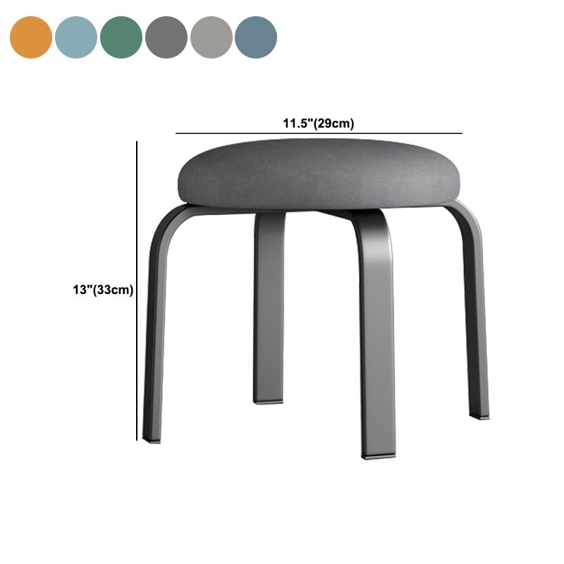 Fabric Round Water Resistant Ottoman Modern Solid Color Metal Frame Ottoman Clearhalo 'furn' 'furn_ottomans_poufs' 'Furniture' 'Living Room Furniture' 'Ottomans & Poufs' 'ottomans_poufs' 1200x1200_9717bf08-2986-441d-b601-8e9834fbb5a2