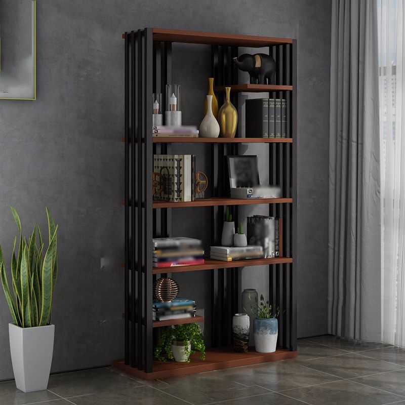 Industrial Style Bookshelf Open Shelf Vertical Metal Shelf with Rectangular Shelves Clearhalo 'Bookcases' 'Furniture' 'furniture_bookcases' 'kitchen' 'kitchen_bookcases' 'Living Room Furniture' 'Office Furniture' 1200x1200_9717cc32-fb6b-48c9-8f5f-a3243cb0e250