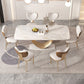 Luxury Sintered Stone Top Dining Set Rectangle 1/4/5/7/9 Pieces Dinette Table Set Clearhalo 'Dining Room Sets' 'Dining Tables & Seating' 'dining_room_set' 'furn' 'furn_dining_room_set' 'Furniture' 'Kitchen & Dining Furniture' 1200x1200_9717edfb-76cd-4f8e-b366-f2f347051189