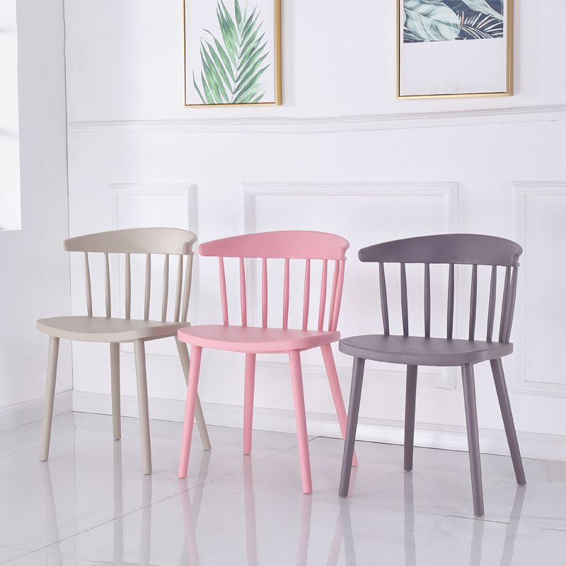 Home Contemporary Side Chair Windsor Back Plastic Dining Room Chair Set Clearhalo ' kitchen&dining_furn' 'Dining Chairs' 'Dining Tables & Seating' 'dining_chair' 'furn' 'furn_dining_chair' 'Furniture' 'furniture_dining_chair' 'Kitchen & Dining Furniture' 'kitchen' 1200x1200_97192faf-999e-42f9-92ec-76cf10542d50