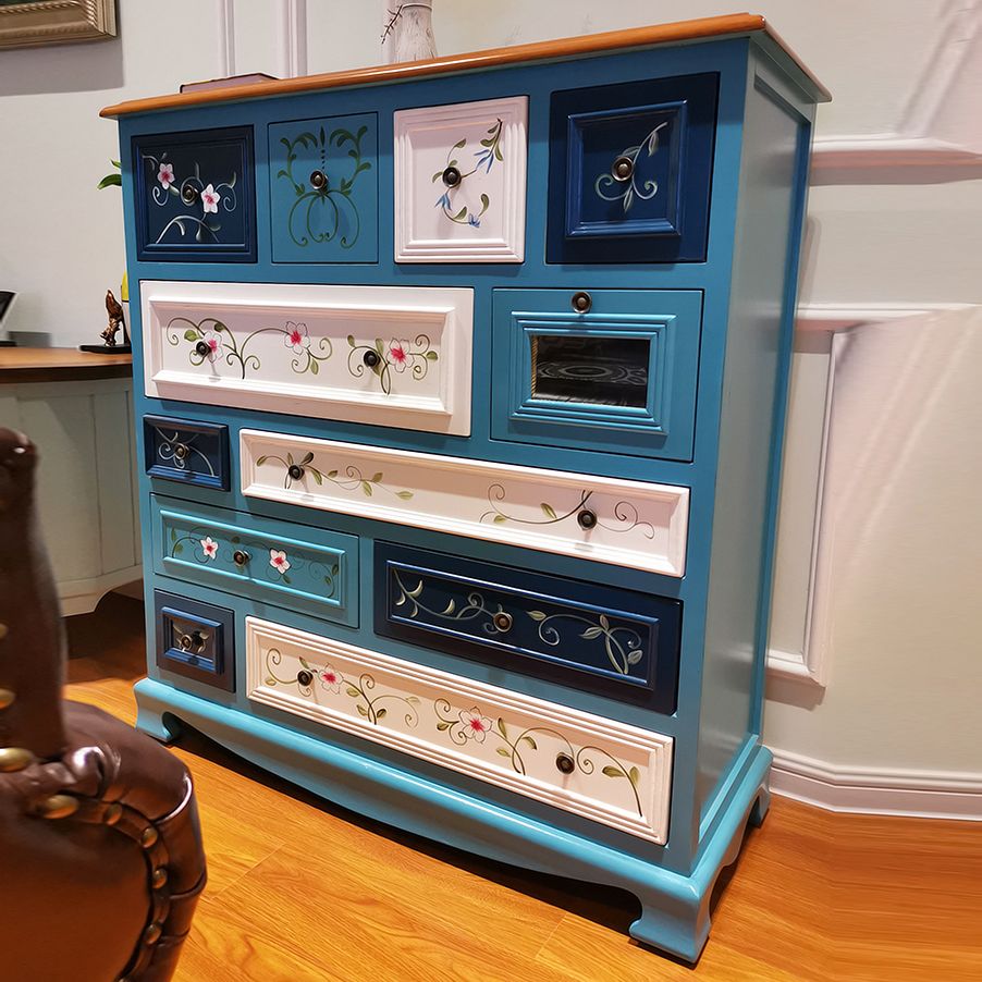 Tocador de cofre de almacenamiento costero con múltiples cajones