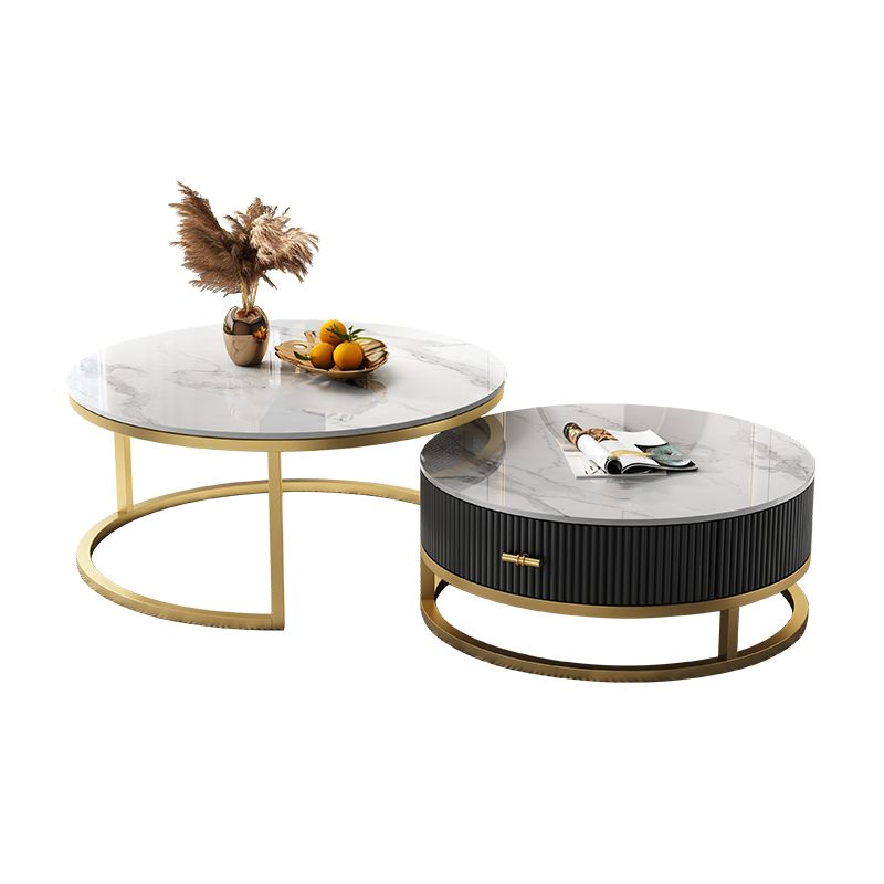 Slate Top Coffee Table Set Frame Cocktail Table with Drawers Clearhalo 'Coffee & Accent Tables' 'Coffee Tables' 'coffee_tables' 'furn' 'furn_coffee_tables' 'Furniture' 'Living Room Furniture' 1200x1200_971d1dae-1eae-47a1-9c52-2825aee9e240