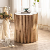 Runder massiver Holz und Rustikalbaumstumpf -Seitenende Snacktisch