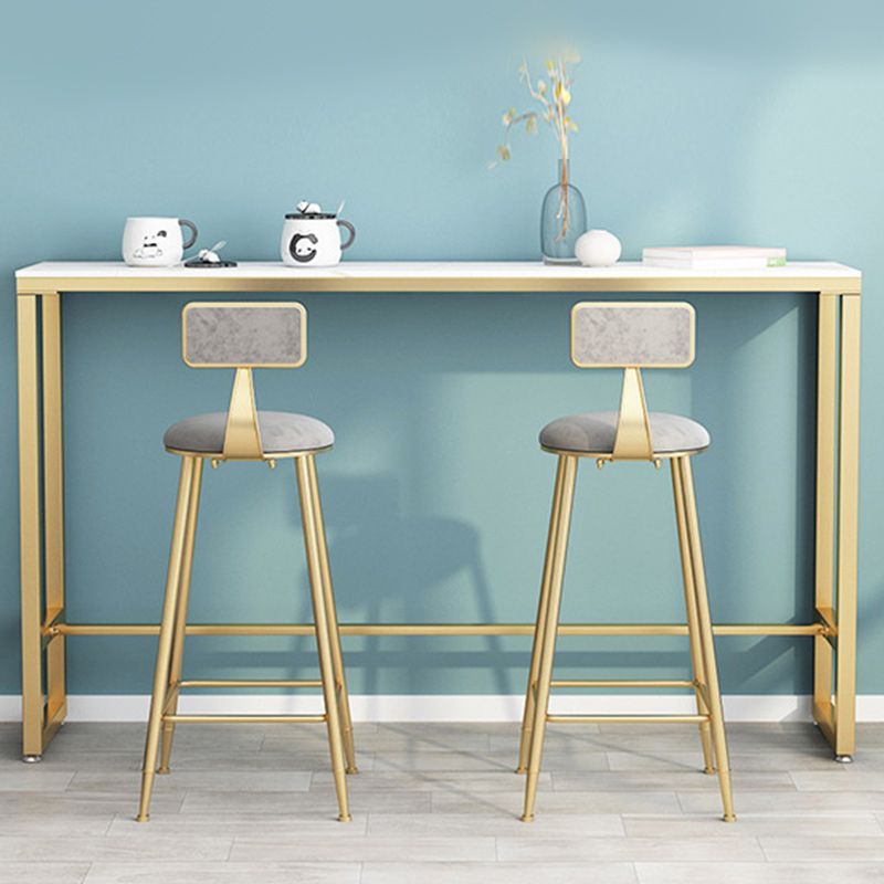 Glam Style 1/2/3 Pieces Sintered Stone Bar Table Set Fixed Table Counter Set Clearhalo 'Bar Furniture' 'furn' 'furn_home_bar_bar_sets' 'Furniture' 'Home Bars & Bar Sets' 'home_bar_bar_sets' 'Kitchen & Dining Furniture' 1200x1200_971df166-646a-4cdf-867e-a74ce5672e64