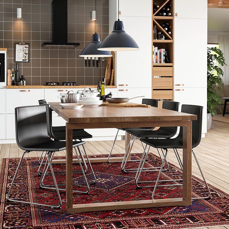 Wood Top Dining Table Rectangle Pine Wood Table with Sled Base Clearhalo ' dining_table' 'Dining Tables & Seating' 'Dining Tables' 'furn' 'furn_dining_table' 'Furniture' 'furniture_dining_table' 'Kitchen & Dining Furniture' 'kitchen&dining_furn' 'kitchen' 'kitchen_dining_table' 1200x1200_971ed23c-9818-4f62-866d-559d8d4d37b1