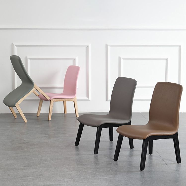 Scandinavian Style Ash Wood Dining Side Chair Solid Back Armless Chair for Home Use Clearhalo ' kitchen&dining_furn' 'Dining Chairs' 'Dining Tables & Seating' 'dining_chair' 'furn' 'furn_dining_chair' 'Furniture' 'furniture_dining_chair' 'Kitchen & Dining Furniture' 'kitchen' 1200x1200_971f26b6-26d1-4041-aa13-8d4eb27b15fc