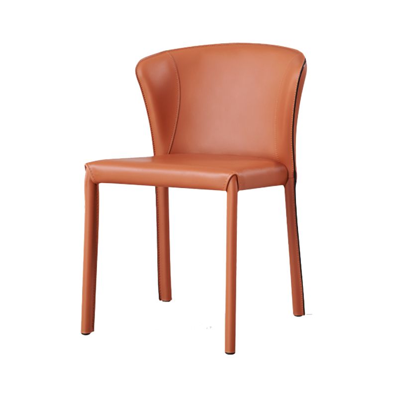 Silla de comedor moderna de comedor con brazos con patas de metal para cocina