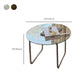 Modern Glass Top Round Coffee Table Sled Single Coffee Table