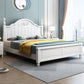 French Country White Standard Bed 46.45" High Bed with Headboard