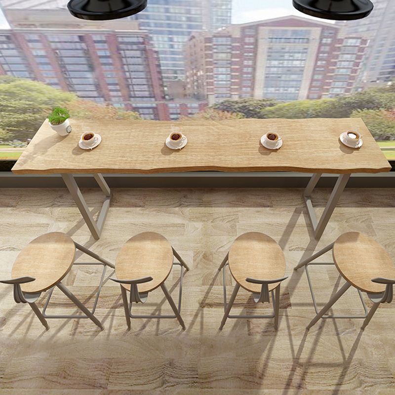 Juego de mesa de Pub rectangular moderno, mesa de mostrador de madera de 1/5 piezas con taburetes altos