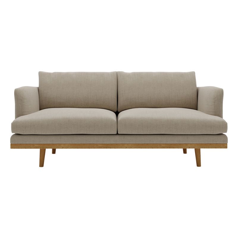 Modern 29.52" H Cotton Blend Wood Frame Recessed Arm Loveseat Clearhalo 'furn' 'furn_sofas' 'Furniture' 'Living Room Furniture' 'Sofa' 'sofas' 1200x1200_97237ebe-07e8-4514-960b-bc1fb20e195a